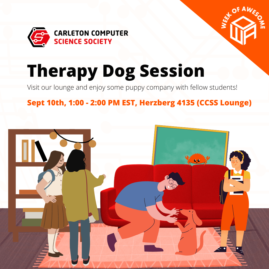 Carleton Computer Science Society | Therapy Dog Session